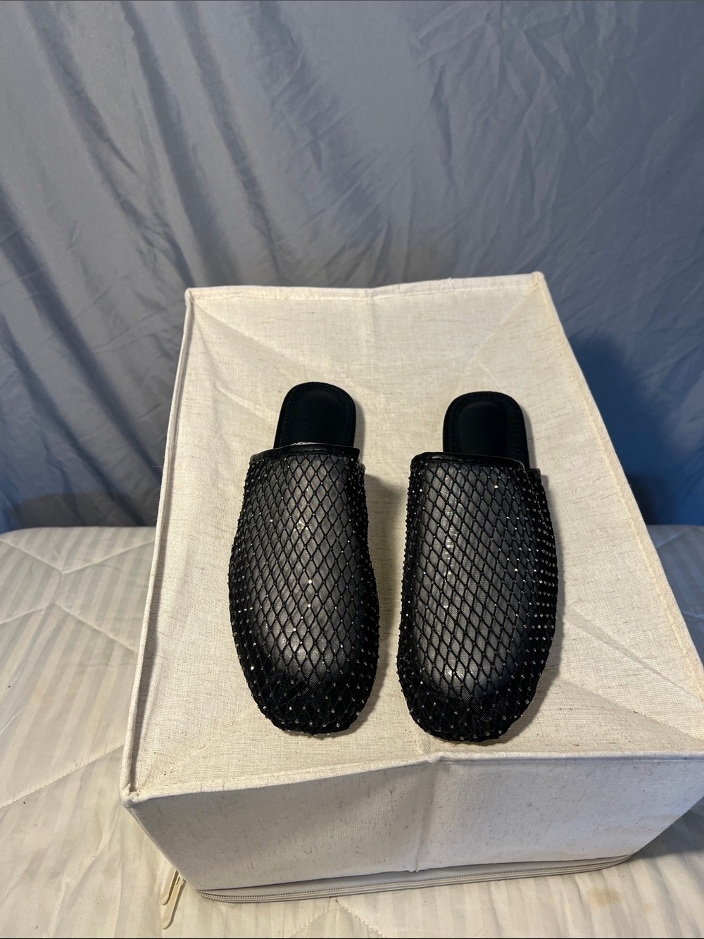 Women’s Black Slip-On Sparkle Textured Slip Ons